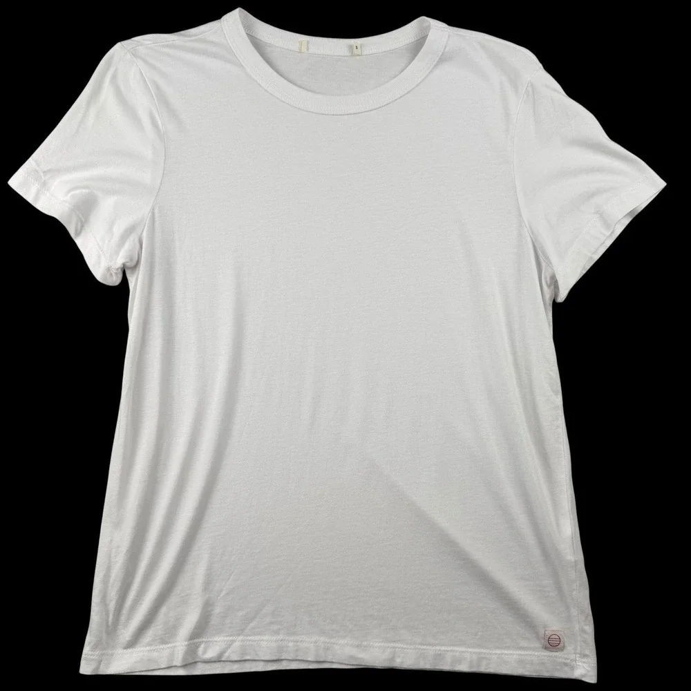 Marine Layer Shirt Womens S White Crew Neck Supima Modal Jersey Tee Made USA